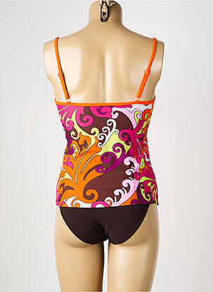 Tankini effet matière satinée orange REGLISSE femme