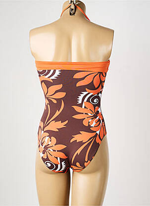 Maillot de bain 1 pièce bretelles élastiquées amovibles haut bandeau orange REGLISSE femme