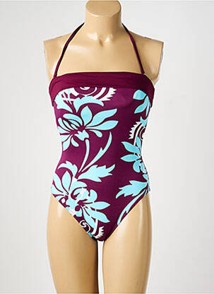 Maillot de bain 1 pièce bretelles élastiquées amovibles haut soutien-gorge avec mousse de rembourrage amovible violet REGLISSE femme