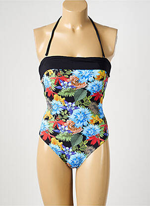 Maillot de bain 1 pièce bretelles élastiquées amovibles haut soutien-gorge avec mousse de rembourrage amovible noir REGLISSE femme