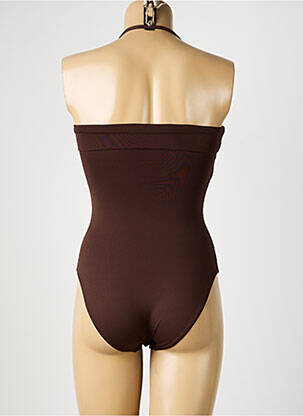 Maillot de bain 1 pièce bretelles élastiquées amovibles haut soutien-gorge avec mousse de rembourrage amovible marron REGLISSE femme