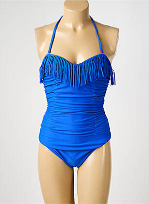 Maillot de bain 1 pièce bretelles élastiquées amovibles haut soutien-gorge balconnet bleu REGLISSE femme