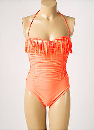 Maillot de bain 1 pièce bretelles élastiquées amovibles haut soutien-gorge balconnet orange REGLISSE femme
