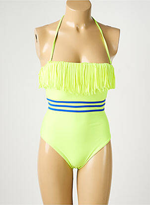 Maillot de bain 1 pièce bretelles élastiquées amovibles haut soutien-gorge avec mousse de rembourrage amovible jaune REGLISSE femme