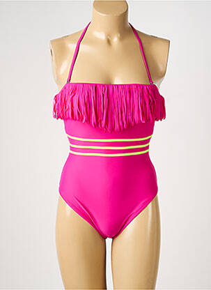 Maillot de bain 1 pièce bretelles élastiquées amovibles haut soutien-gorge avec mousse de rembourrage amovible rose REGLISSE femme