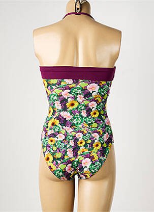 Maillot de bain 1 pièce bretelles élastiquées amovibles haut soutien-gorge avec mousse de rembourrage amovible violet REGLISSE femme