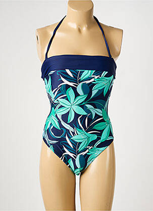Maillot de bain 1 pièce bretelles élastiquées amovibles haut soutien-gorge avec mousse de rembourrage amovible bleu REGLISSE femme