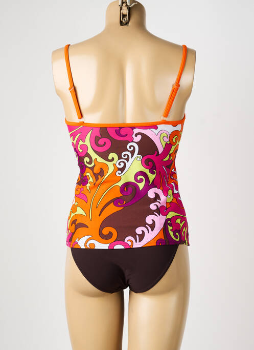 Tankini effet matière satinée orange REGLISSE femme