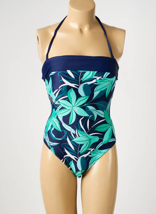 Maillot de bain 1 pièce bretelles élastiquées amovibles haut soutien-gorge avec mousse de rembourrage amovible bleu REGLISSE femme