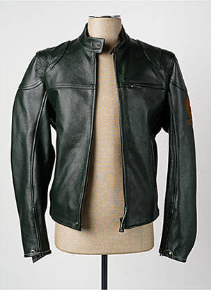 Veste en cuir poches vert BELSTAFF homme