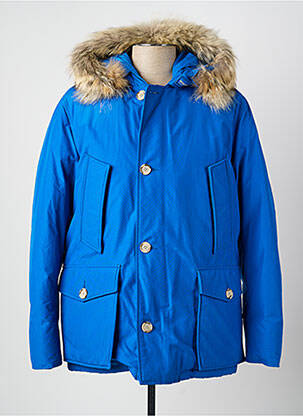 Doudoune manches longues a capuche bleu WOOLRICH homme