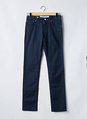 Pantalon slim tissage popeline taille normale bleu JACOB COHEN homme