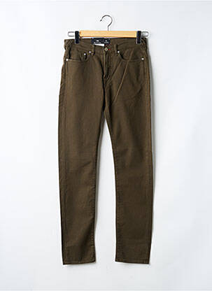 Jeans coupe slim fermeture zippée sous rabat boutonné vert PAUL SMITH homme