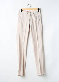 Pantalon chino tissage popeline taille normale beige MAISON WOOLIES homme