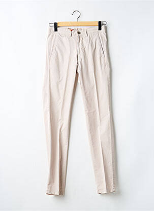 Pantalon chino tissage popeline taille normale beige MAISON WOOLIES homme