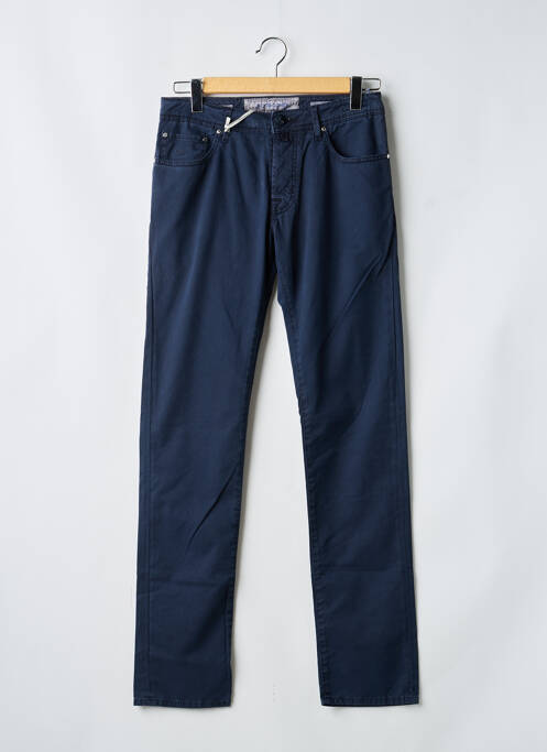 Pantalon droit tissage popeline taille normale bleu JACOB COHEN homme