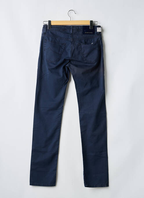 Pantalon droit tissage popeline taille normale bleu JACOB COHEN homme