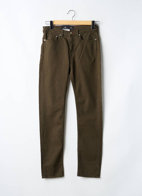 Jeans coupe slim fermeture zippée sous rabat boutonné vert PAUL SMITH homme