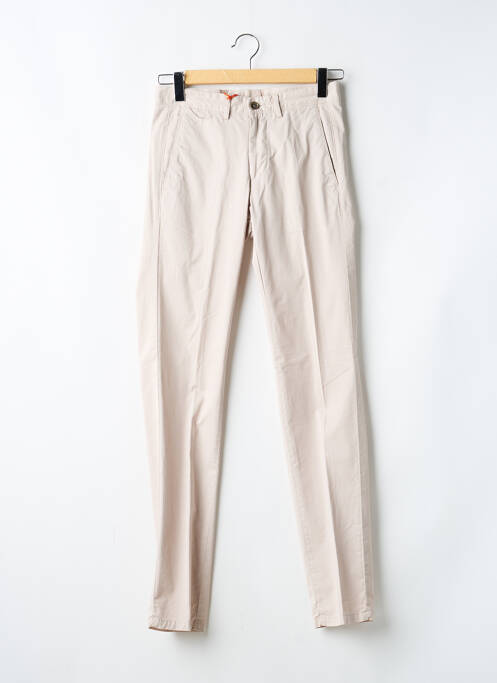 Pantalon chino tissage popeline taille normale beige MAISON WOOLIES homme