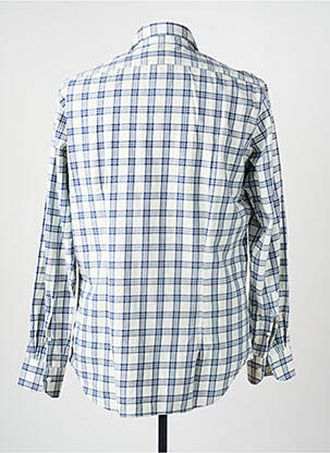 Chemise manches longues imprimé carreaux bleu BAGUTTA homme