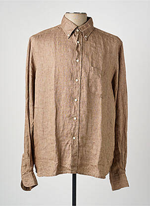 Chemise manches longues coupe droite marron ETON homme