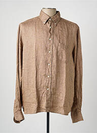 Chemise manches longues coupe droite marron ETON homme