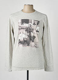 T-shirt coupe cintrée manches longues gris 8JS homme