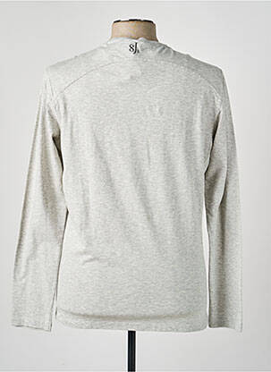 T-shirt tissage chiné manches longues gris 8JS homme