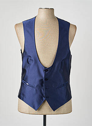 Gilet sans manche tissage satiné bleu PAL ZILERI homme