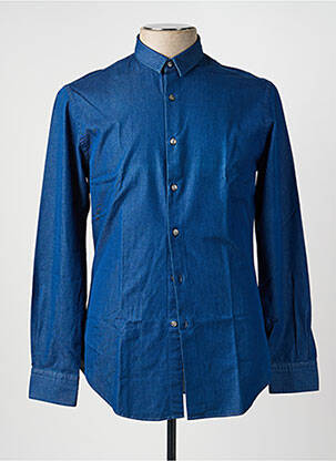 Chemise manches longues coupe cintrée bleu PAL ZILERI homme