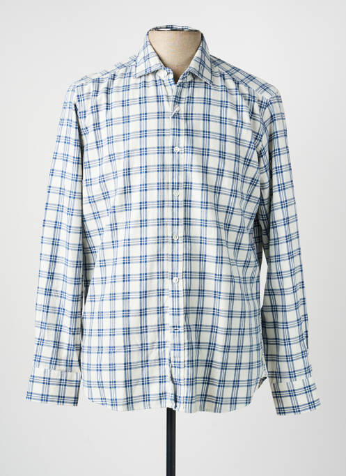 Chemise manches longues imprimé carreaux bleu BAGUTTA homme