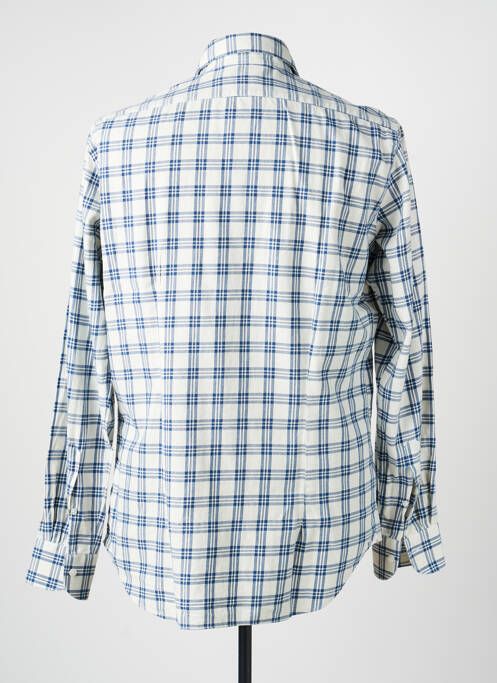 Chemise manches longues imprimé carreaux bleu BAGUTTA homme