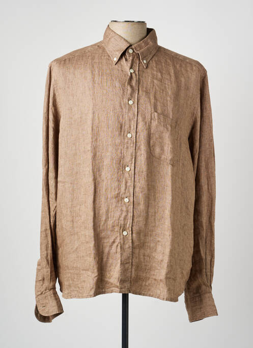 Chemise manches longues coupe droite marron ETON homme
