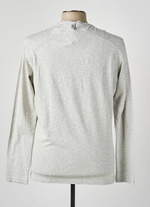 T-shirt tissage chiné manches longues gris 8JS homme
