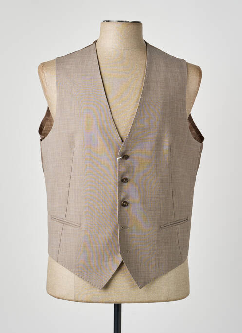 Gilet sans manche tissage chiné marron CONFEZIONI LERARIO homme