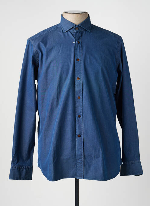 Chemise manches longues coupe cintrée bleu BAGUTTA homme