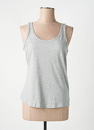 Débardeur coupe cintrée sans manche gris B&C femme