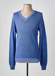 Pull col v manches longues bleu DIRK BIKKEMBERGS homme