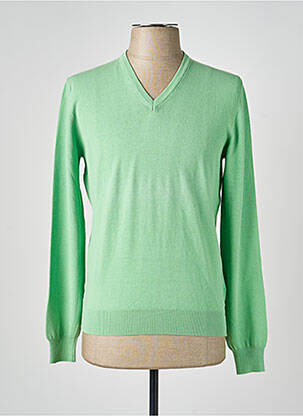 Pull col v manches longues vert GRAN SASSO homme