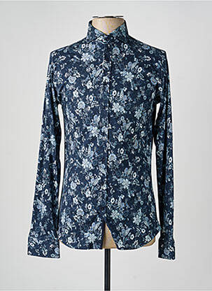 Chemise manches longues imprimé fantaisie bleu DESOTO homme