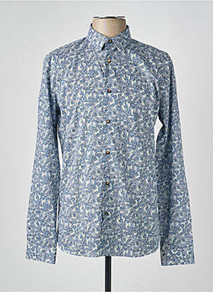Chemise manches longues imprimé fantaisie bleu OLIVIER STRELLI homme