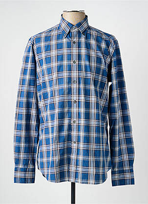 Chemise manches longues coupe droite bleu BAGUTTA homme