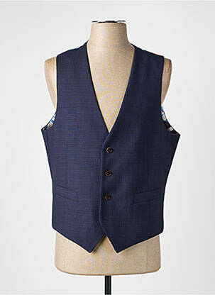 Gilet sans manche effet matière satinée bleu fonce CHRISTIAN LACROIX homme