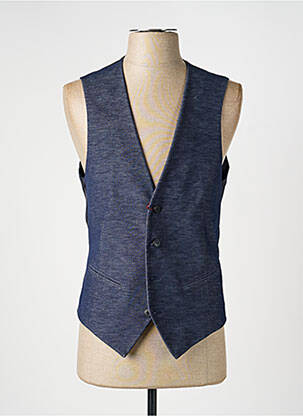 Gilet sans manche tissage chiné bleu PAL ZILERI homme