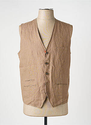 Gilet sans manche coupe cintrée marron MAISON WOOLIES homme