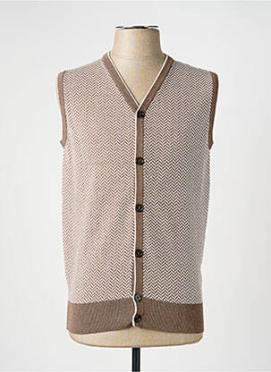 Gilet manches courtes coupe cintrée marron ELEVENTY homme