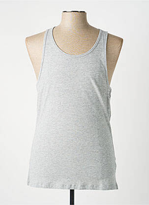 Débardeur coupe cintrée sans manche gris B&C homme