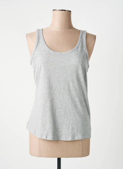 Débardeur coupe cintrée sans manche gris B&C femme