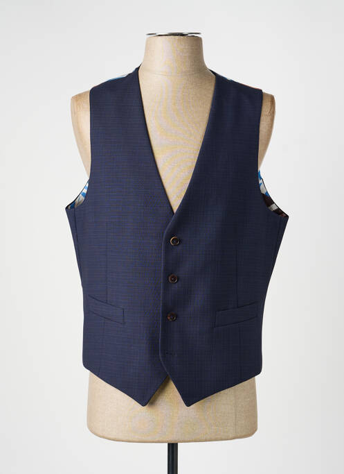 Gilet sans manche effet matière satinée bleu fonce CHRISTIAN LACROIX homme