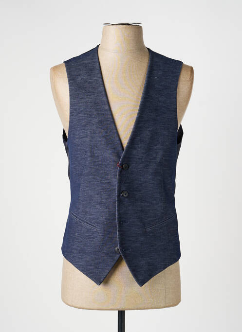 Gilet sans manche tissage chiné bleu PAL ZILERI homme